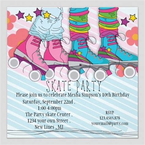 Free Printable Roller Skating Party Invitations