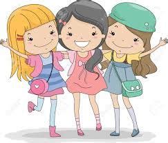 Three Girl Friends Cartoon