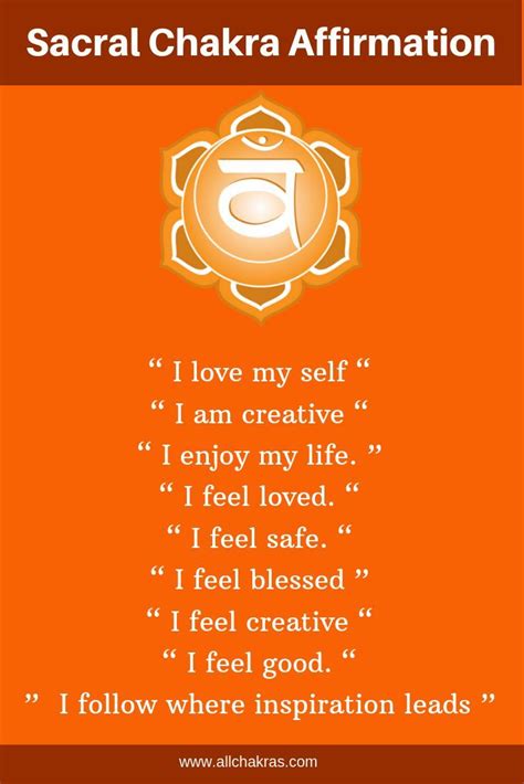 Powerful Sacral Chakra Affirmations for fast heal your second chakra (Svadhisthana). You ca ...