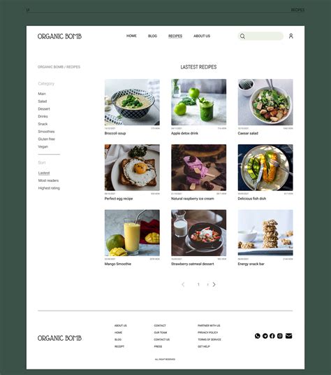 Food Blog Website on Behance