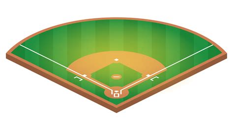 campo de béisbol isométrico. Ilustración plana del diseño del vector del campo de béisbol ...