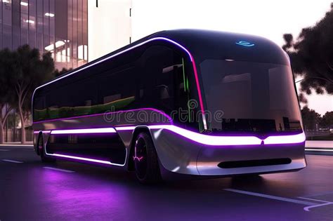 Futuristic Electric Bus with Sleek, Aerodynamic Design and Futuristic ...