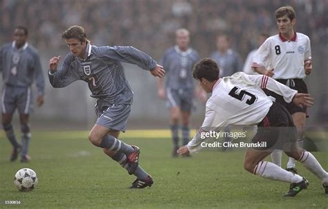 David Beckham of England in action during the world cup qualifier ...