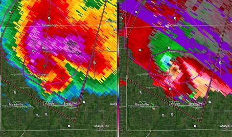 PHOTO Tornado Radar Map Showing How Powerful Tornado Was As It Sat On City Of Linneus Missouri