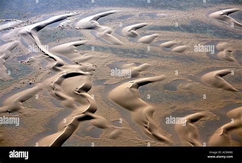 Barchan dunes of the Namib Desert Aerial photograph Stock Photo ...