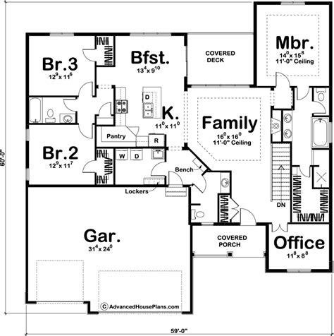 1 Story Craftsman House Plan | Sellhorst | Garage house plans, Modern ...