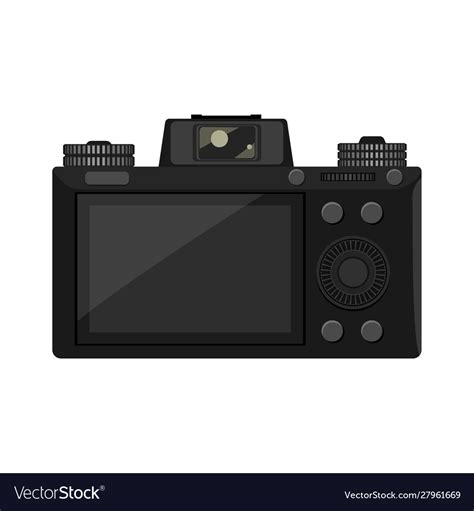 Trendy mirrorless camera back side view with high Vector Image