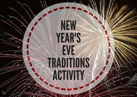 New Year's Eve traditions activity