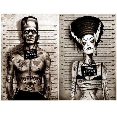 Buy Frankenstein & Bride by Marcus Jones Mug Tattoo Monsters 2 Wall Art Prints Online at ...