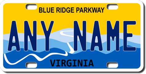 Personalized Virginia License Plate for Bicycles, Kid's Bikes, Carts, Cars or Trucks Version 2 ...