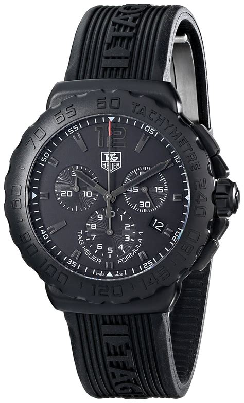 TAG Heuer Men's CAU1114.FT6024 Formula 1 Black Dial Black Strap Chronograph Watch | Tag heuer ...