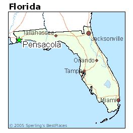 Map Of Florida With Pensacola - Willa Julianne