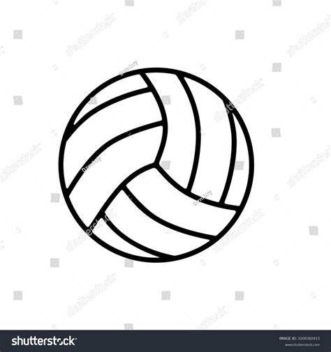 Volleyball Ball Outline Icon Clipart Image Stock Vector (Royalty Free ...