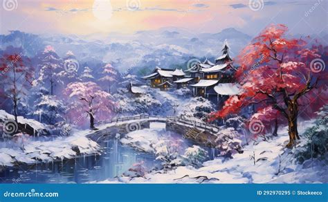 Stunning Winter Landscape Art: Japanese-inspired Hd Wallpaper for Walls ...