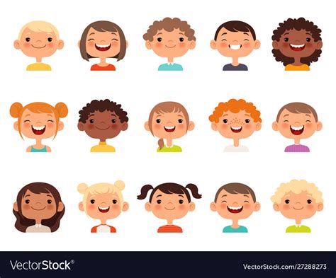 Kids faces child expression faces little boys Vector Image