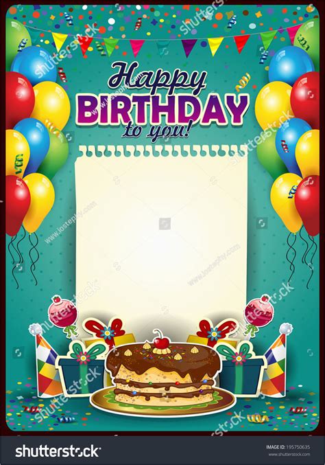 Birthday Card with Photo Insert Free Happy Birthday Sheet Paper ...