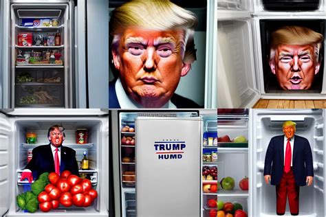 Donald Trump hiding in a refrigerator | Stable Diffusion | OpenArt