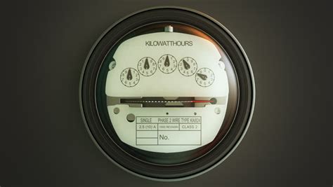 Typical Residential Analog Electric Meter With Transparent Plastic Case Showing Household ...