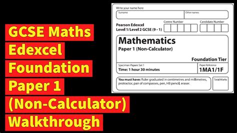 Gcse Maths Past Papers Edexcel 2021 Foundation - Printable Templates Protal