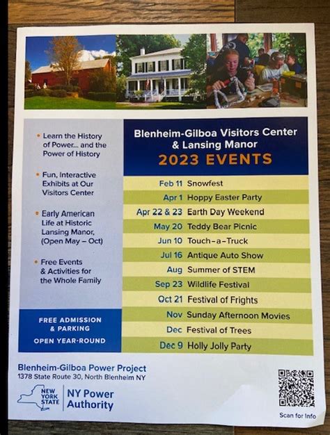 Blenheim-Gilboa Visitors Center Events February 2023 through December 2023 - The Stamford Sage