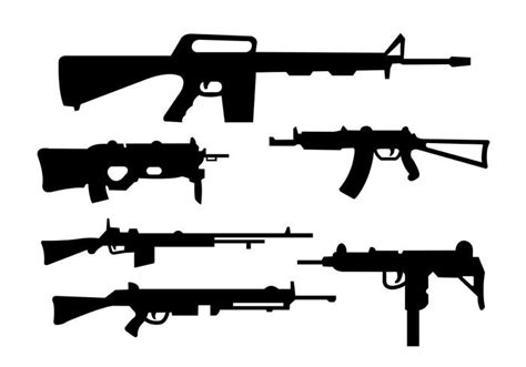 Collection of Rifles and Gun Shapes - Download Free Vector Art, Stock ...