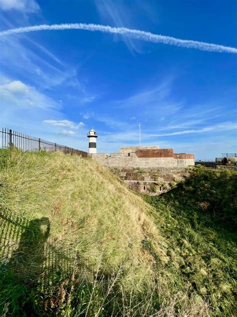 Southsea Castle and Lighthouse Portsmouth Stock Image - Image of tudor ...