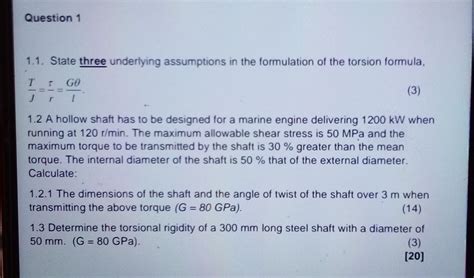 Solved Question 1 1.1. State three underlying assumptions in | Chegg.com