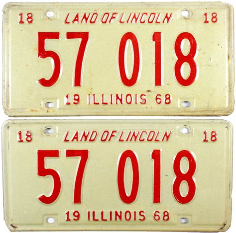 1968 Illinois License Plates | Brandywine General Store