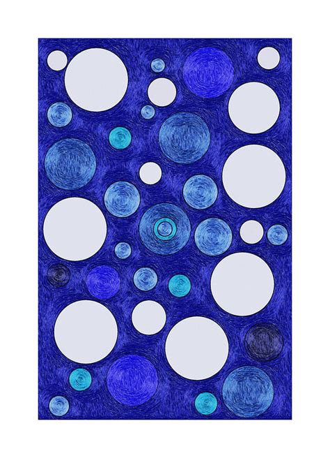 Blue Dots Abstract Art No 10 by Ahmer Asar Digital Art by Celestial ...