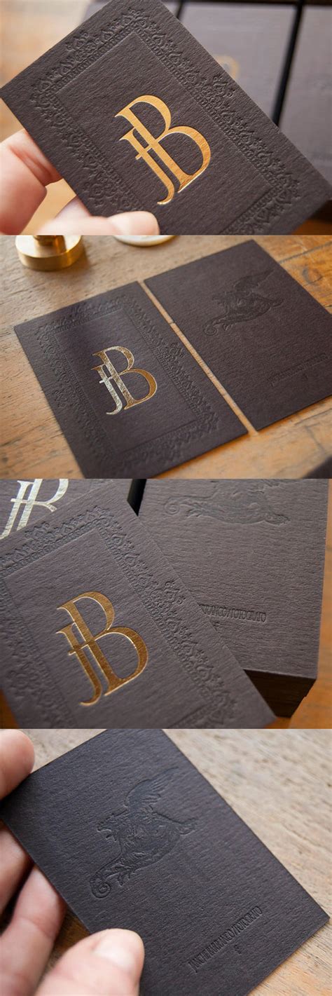 Vintage Styled Gold Foil And Letterpress Business Card For A Photographer| CardObserver