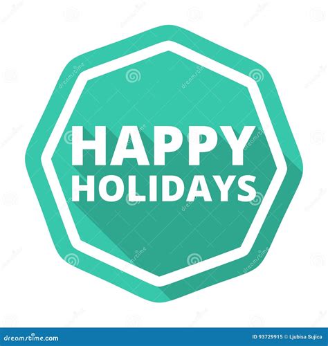 Happy Holidays Icon with Long Shadow Stock Vector - Illustration of ...