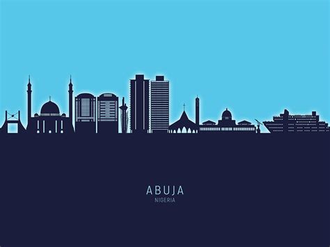 Abuja Nigeria Skyline #90 Digital Art by Michael Tompsett | Pixels