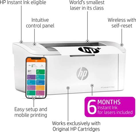 HP LaserJet M110we Wireless Monochrome Printer with HP+ and Bonus 6 ...