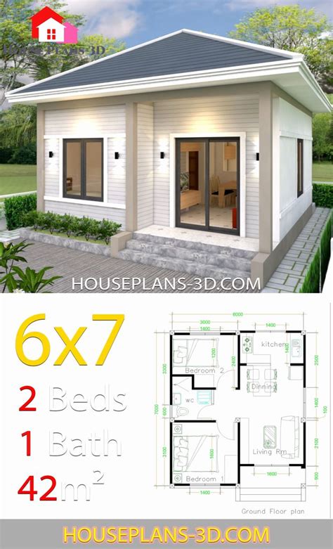 Two Bedroom House Design Pictures Unique Simple House Plans 6x7 with 2 ...