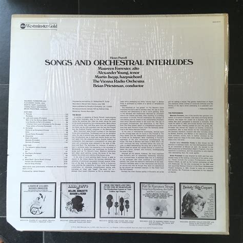 Backside Purcell - Songs and Orchestral Interludes - Maureen Forrester Alt, Alexander Young ...