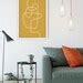 Modern Living Room Wall Art in Mustard Color & White Line - Etsy