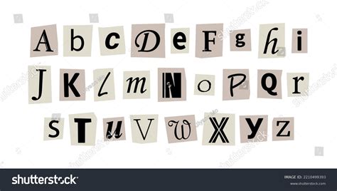 Vector Ransom Font Letters Cutouts Newspaper Stock Vector (Royalty Free ...