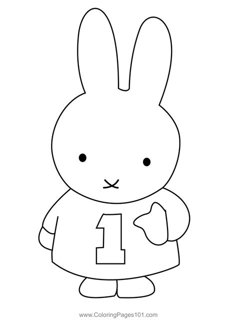 Standing Miffy Coloring Page for Kids - Free Miffy Printable Coloring Pages Online for Kids ...