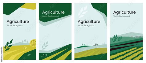 Cover design with agriculture or farming concept. Vector illustrations ...