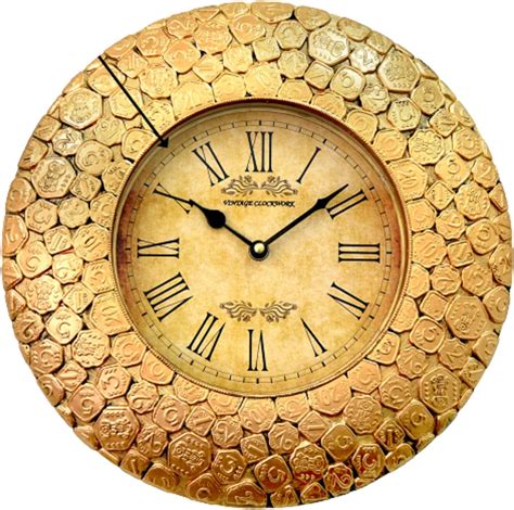 Amazon.com: Modern Yellow Golden Coin Designed Wall Clock for Living Room Decor Silent Wall ...