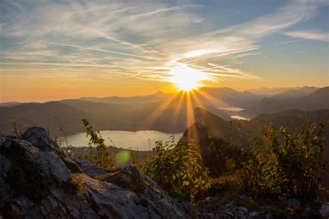 Sunset Over the Mountains landscape in Salzburg, Austria image - Free ...