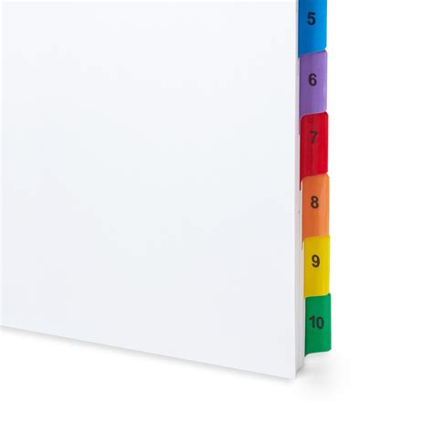 10 Tab Dividers for 3-Ring Binders, 6 Sets - Blue Summit Supplies