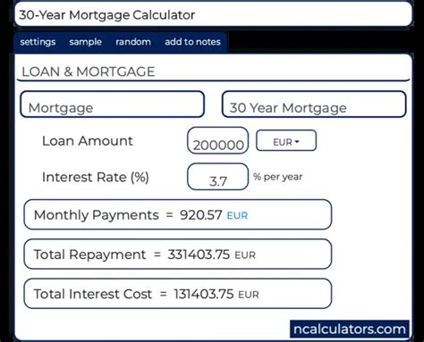 30-Year Mortgage Calculator