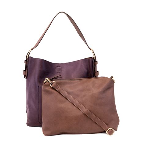 Joy Susan Vegan Leather Hobo and Pouch in Eggplant | Leather hobo, Leather crossbody bag, Handbag