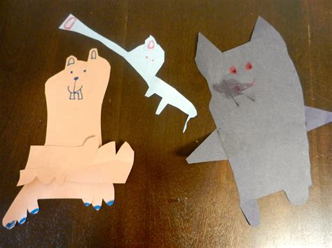 Painted Kiwis: Construction paper animals