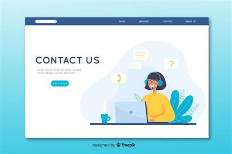 Free Vector | Contact us landing page in flat design