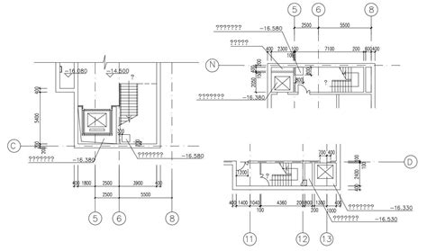 Elevator and Staircase Plan CAD File - Cadbull