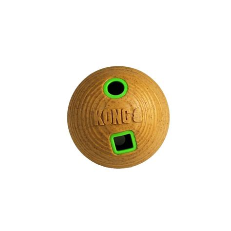 KONG Treat Dispenser Bamboo Feeder Ball Dog Toy, Medium, Tan in 2020 ...