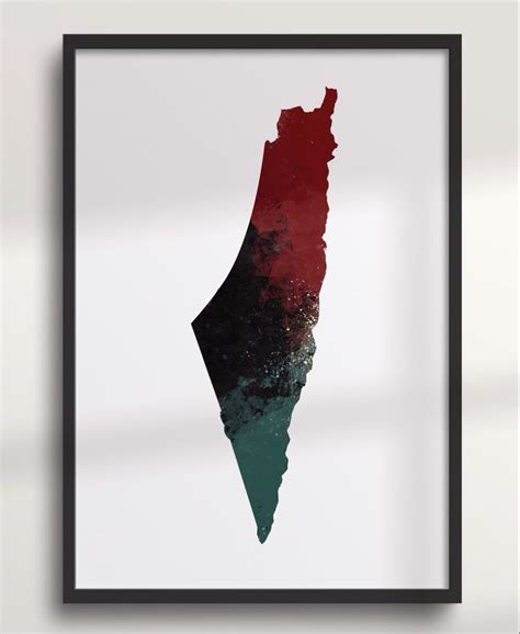 Palestine Map Art | Countries Wall Art | Word Home With Country ...