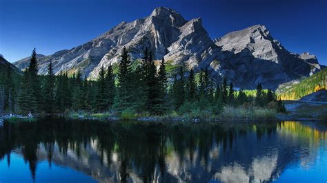 Fonds d'ecran 1920x1080 Canada Montagnes Lac Alberta Picea Reflet ...